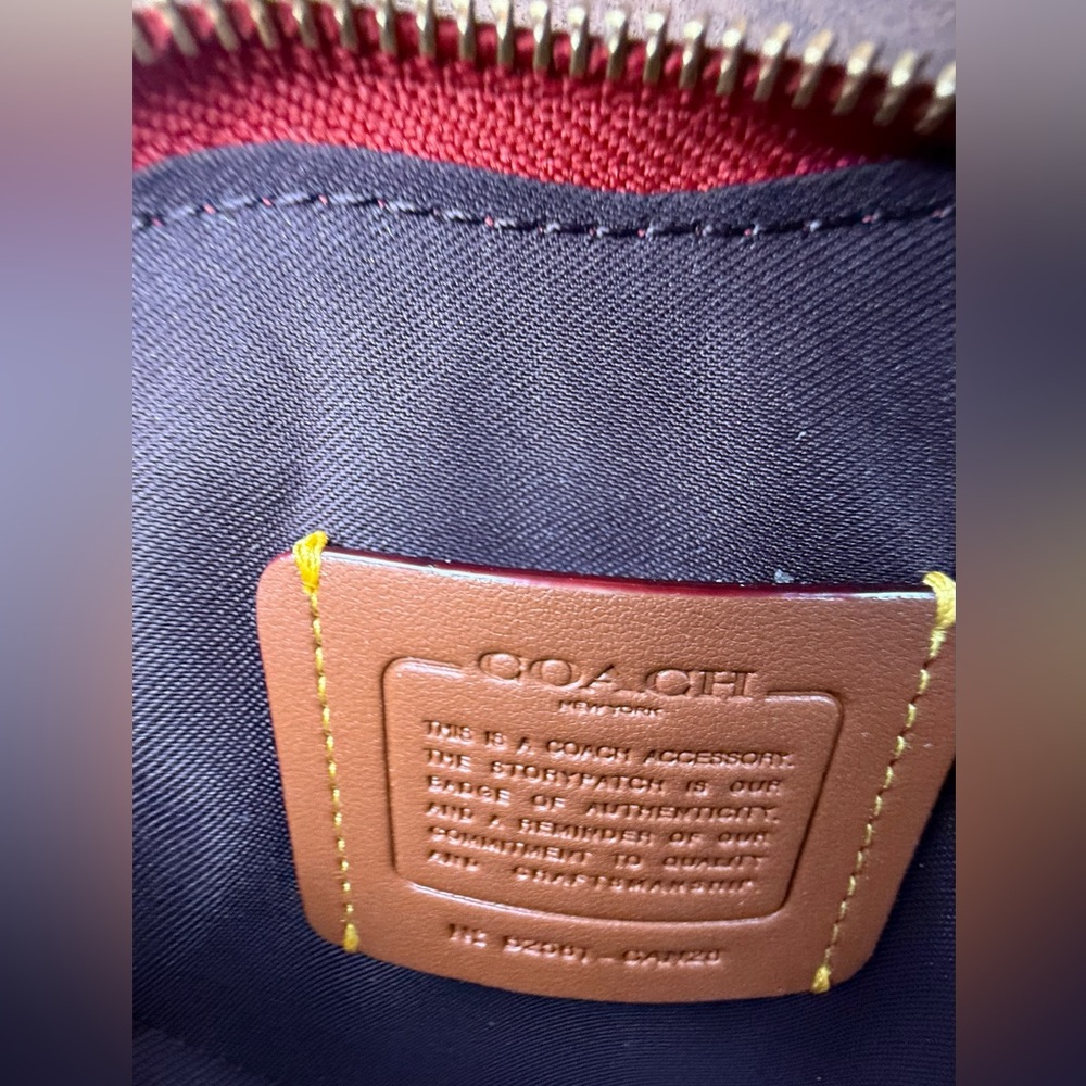 NWT Coach Strawberry Coin Case, Bold Red | Mini Cosmetic Case - Picture 6 of 8